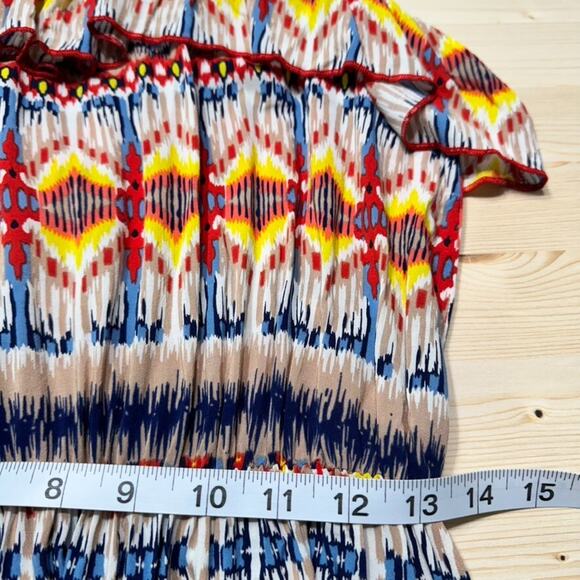 Easel Dress Womens S Orange Tiered Maxi Length Ruffle Neck Adjustable Straps - Picture 11 of 15